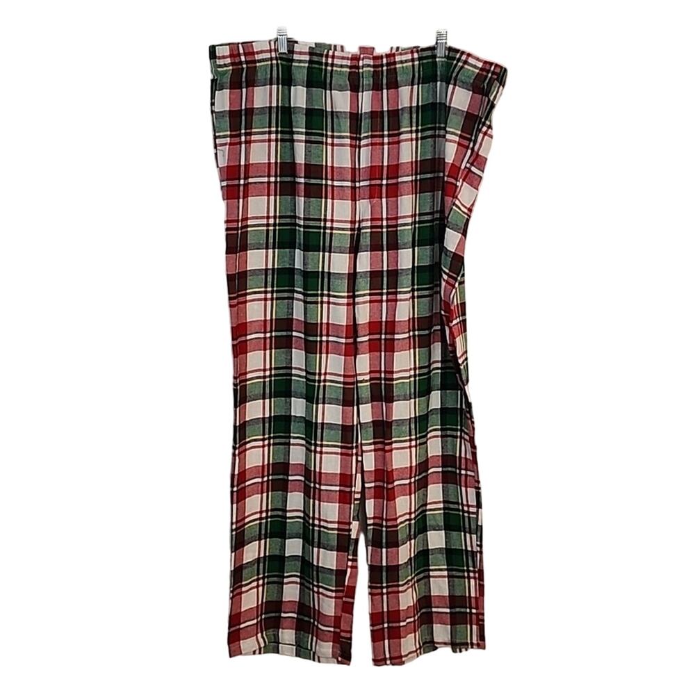 Jammies for Families Red/Green/White Plaid Fleece Pajama Lounge Pants, 2XLT